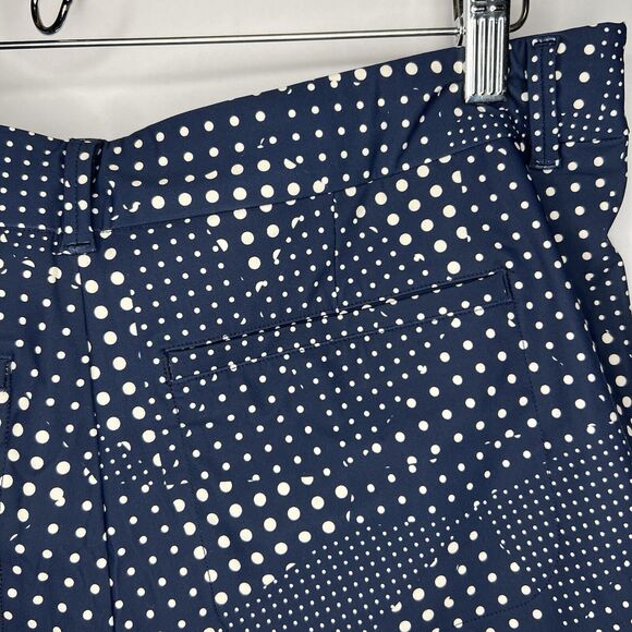 SPANX Patchwork Polka Dot 4" Sunshine Shorts Womens Size Large Navy Blue - Picture 12 of 12